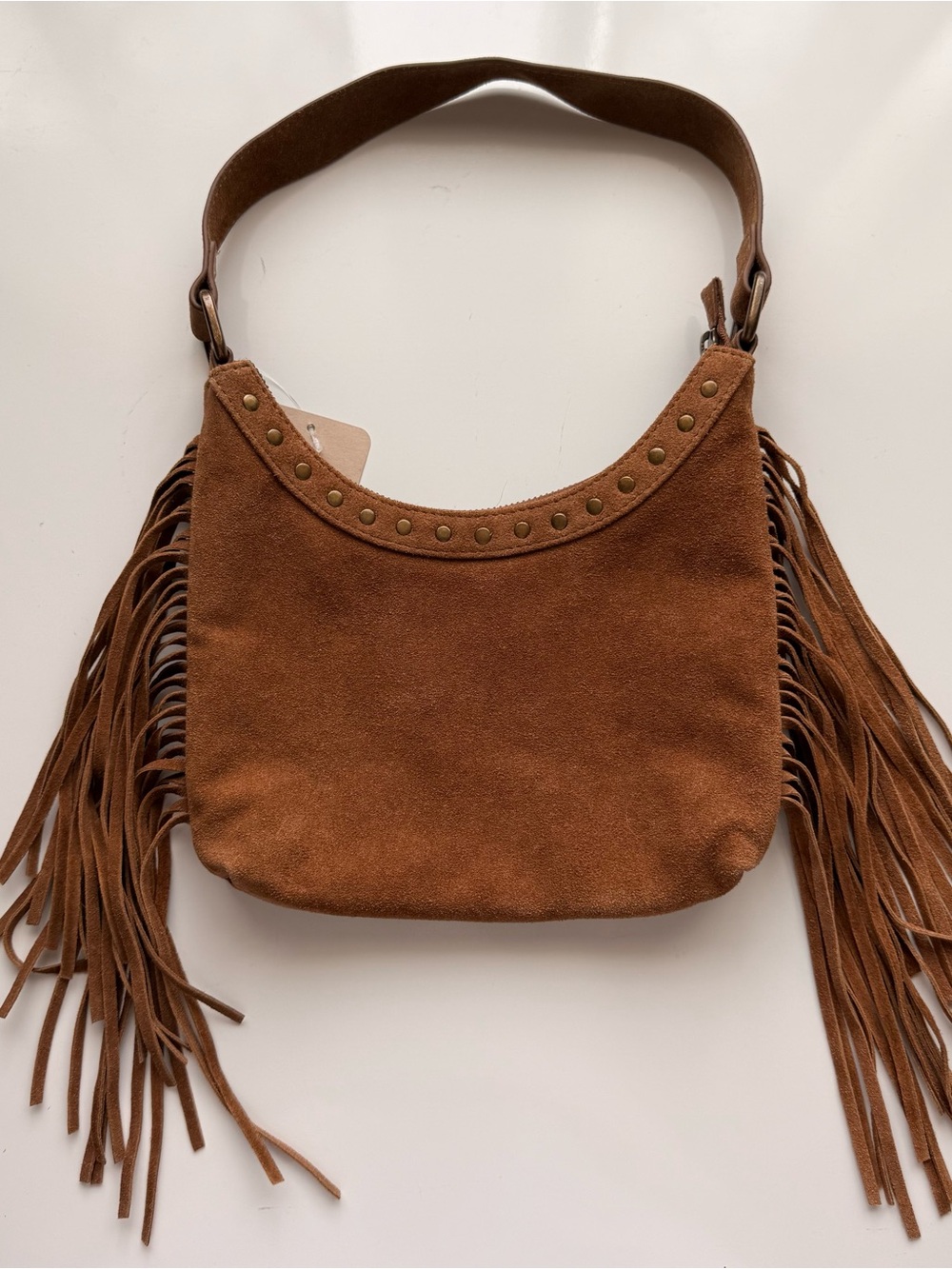 Silence+Noise NWT Bella Suede Fringe Broun Bag